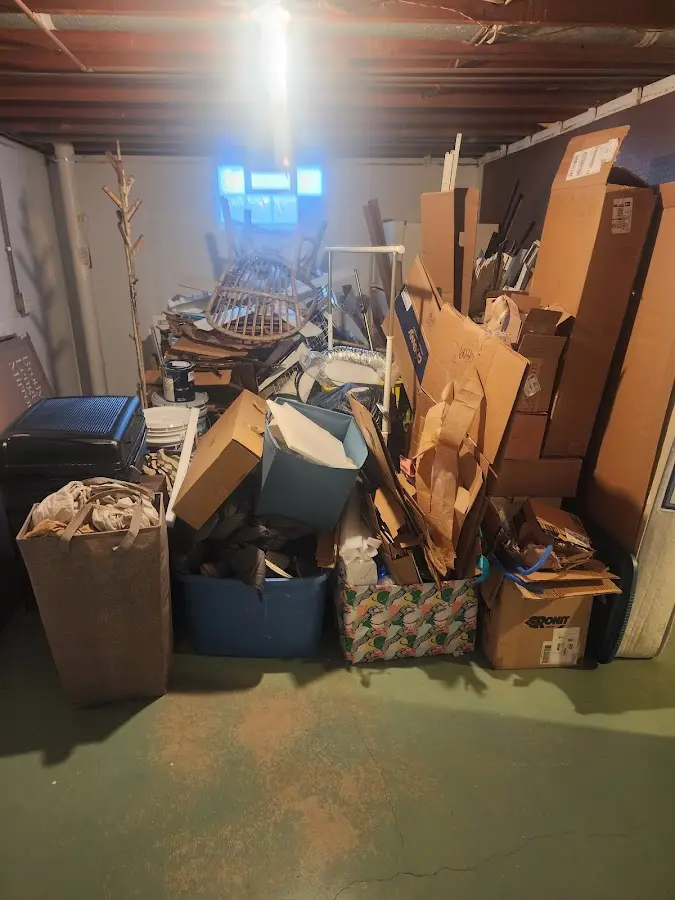 Roll-off dumpster container at job site for 20 Yard Dumpster Rental in Dundee